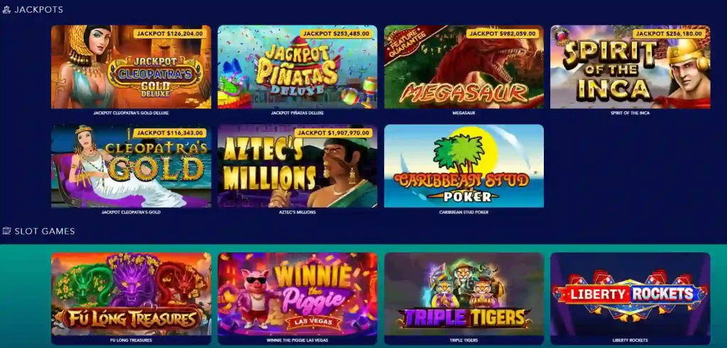 Current Heaps O Wins games lobby showing representative pokies and jackpots